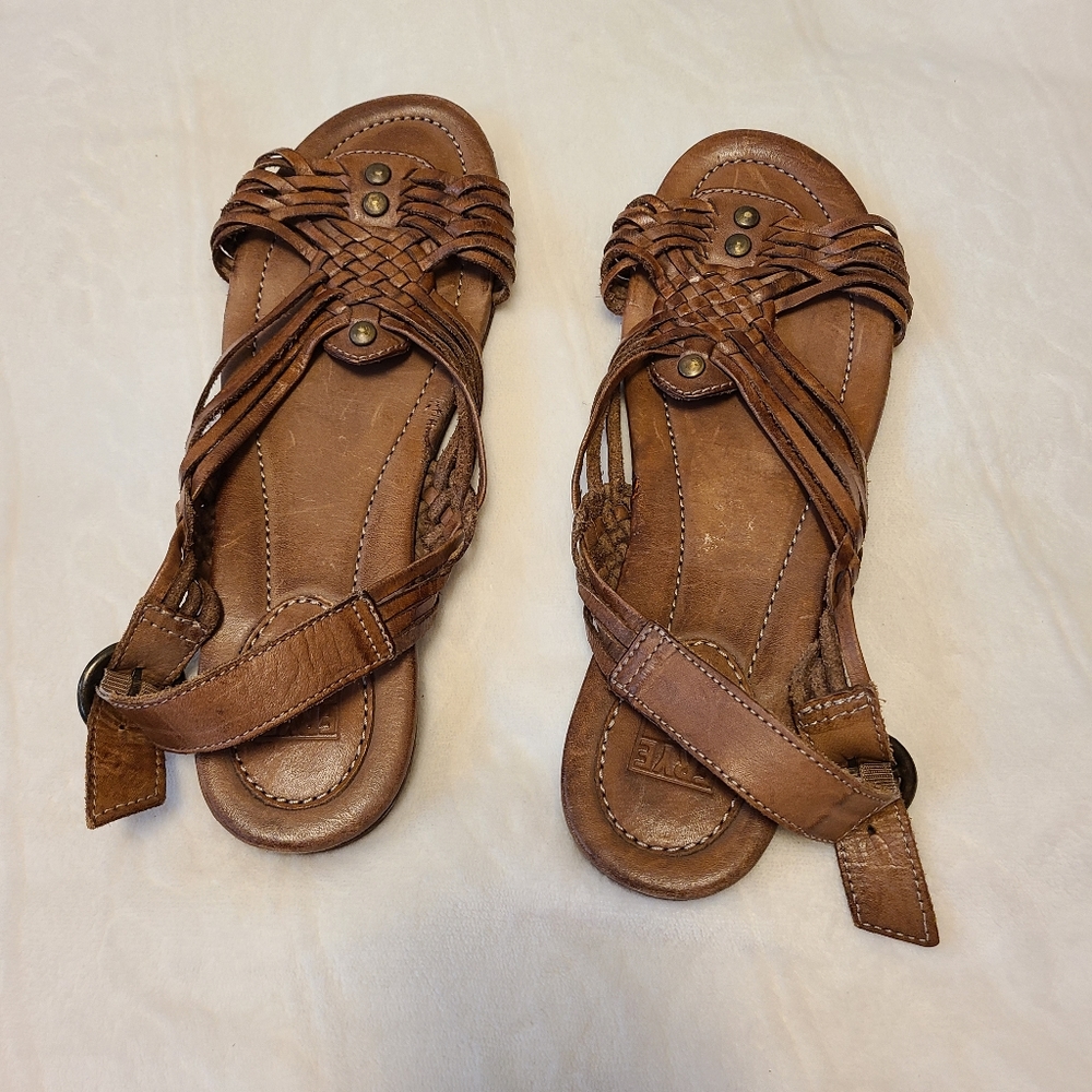 Women’s Brown Braided Leather Sandals
